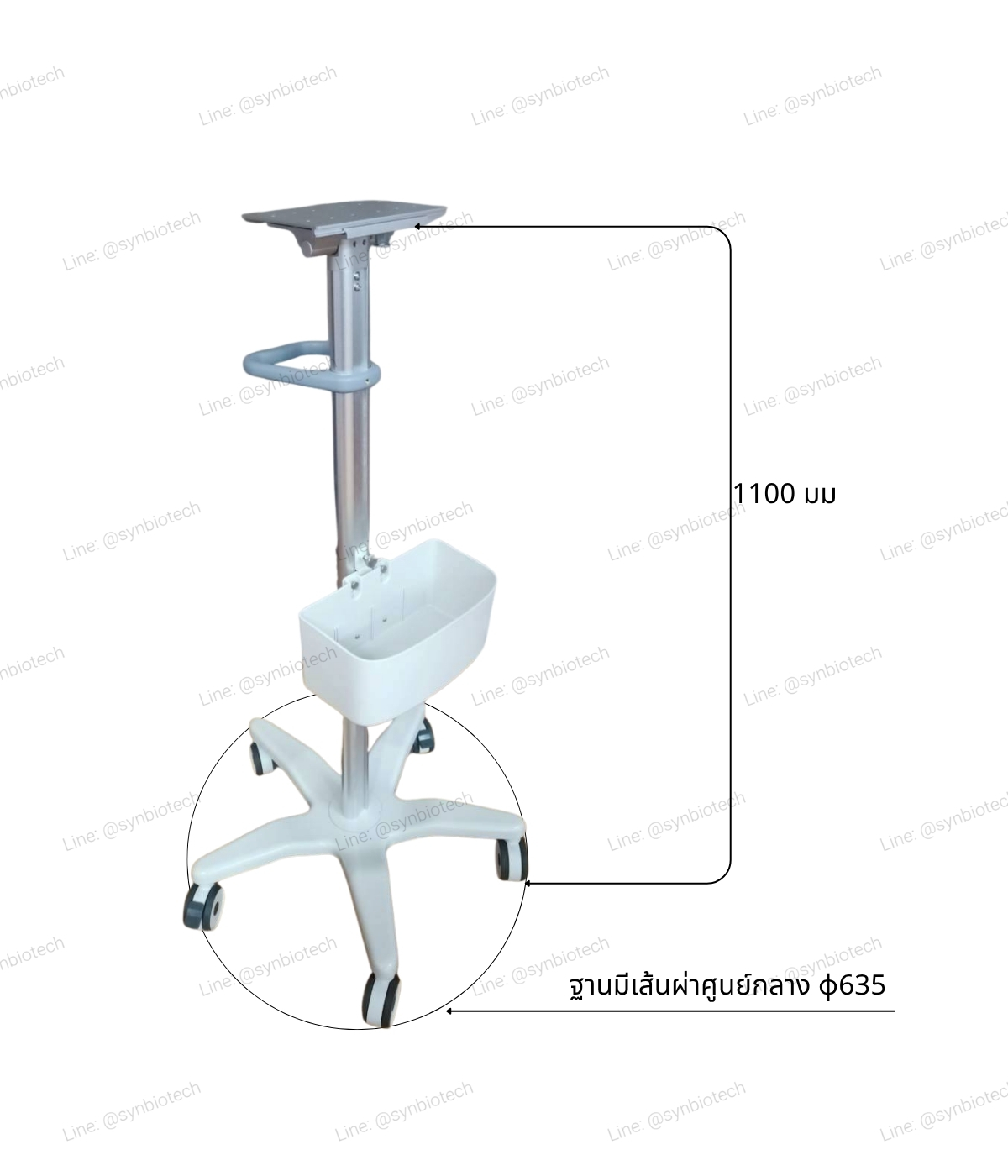ขนาดรถเข็นทางการแพทย์