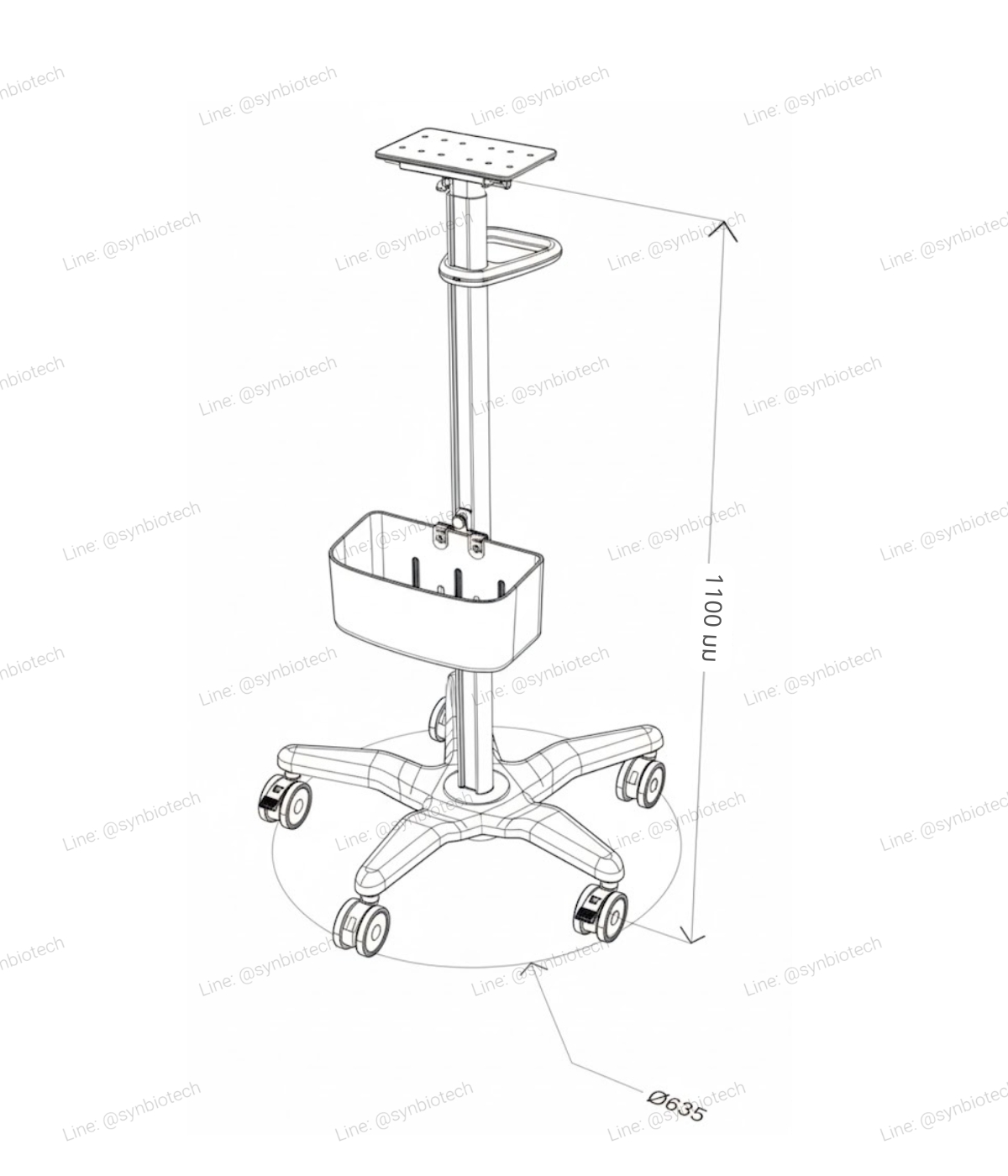 Drawing-Patient-Monitor-Trolley
