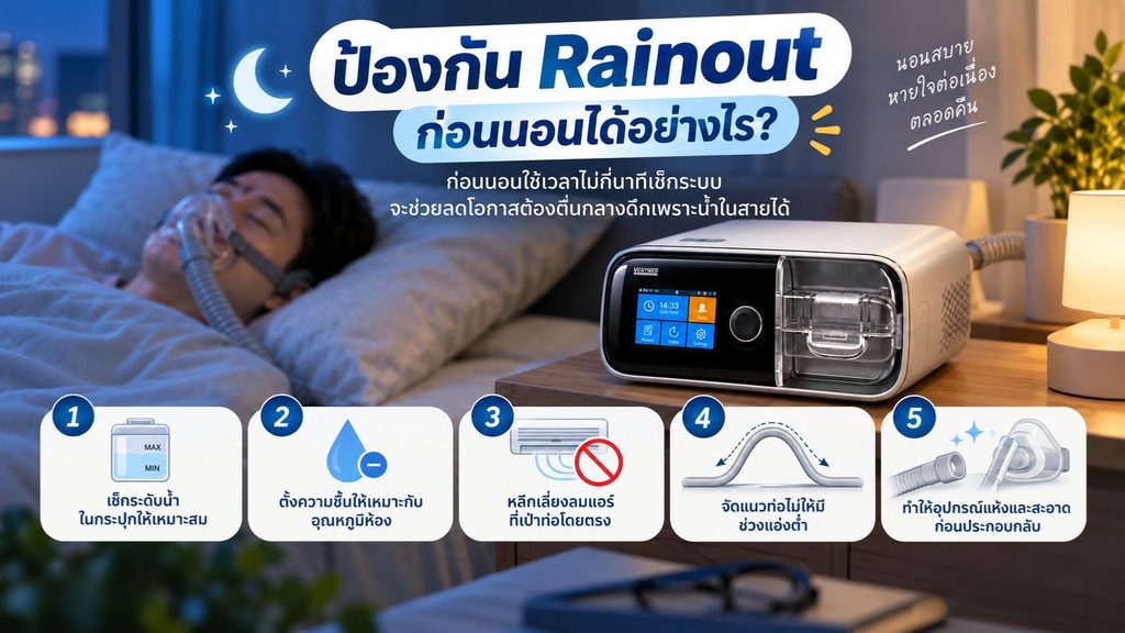 ท่ออุ่น CPAP ช่วยรักษาอุณหภูมิของลมและลดการควบแน่นของไอน้ำ